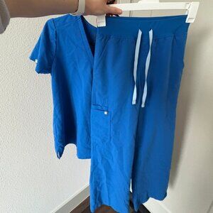 FIGS Set - Royal Blue Catarina XS Top and Isabel Pants XS